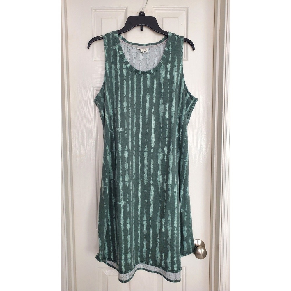 Wonderly Studio‎ Dress Green Tie Dye Sleeveless Knit Casual Loungewear XL